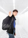 Teenager wave goodbye Royalty Free Stock Photo