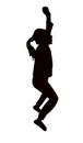 A teenager young girl jumping body silhouette vector