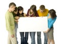 Teenagers with board Royalty Free Stock Photo