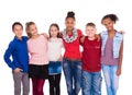 Teenagers with different clothes standing together Royalty Free Stock Photo