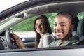 Teenagers driving car Royalty Free Stock Photo