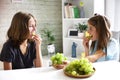 Teenagers eat fresh organic grapes Royalty Free Stock Photo