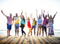 Teenagers Friends Beach Party Happiness Concept Royalty Free Stock Photo