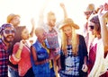 Teenagers Friends Beach Party Happiness Concept Royalty Free Stock Photo