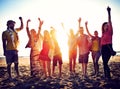 Teenagers Friends Beach Party Happiness Concept Royalty Free Stock Photo
