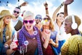 Teenagers Friends Beach Party Happiness Concept Royalty Free Stock Photo