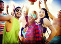 Teenagers Friends Beach Party Happiness Concept Royalty Free Stock Photo