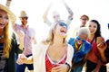 Teenagers Friends Beach Party Happiness Concept Royalty Free Stock Photo