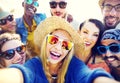 Teenagers Friends Beach Party Happiness Concept Royalty Free Stock Photo