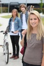 Teenagers going home Royalty Free Stock Photo