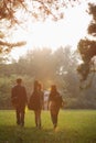 Teenagers hanging out in the park