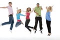 Teenagers Jumping In The Air Royalty Free Stock Photo