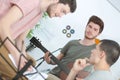 Teenagers playing the guitar Royalty Free Stock Photo