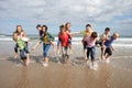 Teenagers playing piggyback