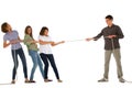 Teenagers playing tug of wa Royalty Free Stock Photo