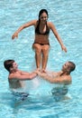 Teenagers in the pool Royalty Free Stock Photo