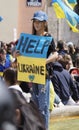 Teenagers support protests against the war in Ukraine Royalty Free Stock Photo