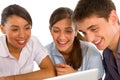 Teenagers using laptop Royalty Free Stock Photo