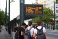 LJUBLJANA, SLOVENIA. 16.8.2020. Teenage boys waiting on the bus stop.