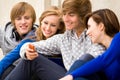 Teens with cellphone