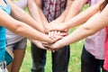 Teens' hands toghether Royalty Free Stock Photo