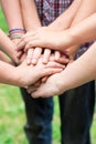 Teens' hands toghether Royalty Free Stock Photo