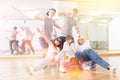 Teens hip hop dancers posing in studio Royalty Free Stock Photo