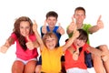 Teens and Kids with Thumbs Up