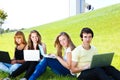 Teens with laptops Royalty Free Stock Photo