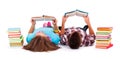 Teens reading books Royalty Free Stock Photo