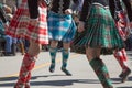 Teens scottish skirts dancing outdoor