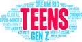 Teens Word Cloud Royalty Free Stock Photo