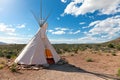 Teepee in american prairie