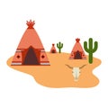 Teepee community native american cactus desert Royalty Free Stock Photo