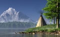Teepee by a Lake Royalty Free Stock Photo