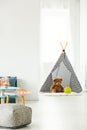 Teepee with teddy bear Royalty Free Stock Photo