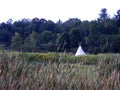 Teepee tent in indigenous Indian countryside