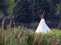 Teepee cone tent in indigenous NYS Indian countryside