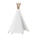 Teepee, tent or wigwam Native American dwelling isolated on white background.