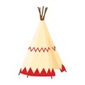 Teepee, tent or wigwam Native American dwelling isolated on white background.