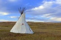 Teepee (tipi) as used by Native Americans in the Great Plains and American west Royalty Free Stock Photo