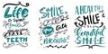 Smile quotes for your design. Hand lettering illustration Royalty Free Stock Photo