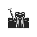 Teeth analgesia color line icon. Pictogram for web page, mobile app, promo.