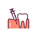 Teeth analgesia line icon. Isolated vector element.