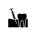 Teeth analgesia line icon. Isolated vector element.