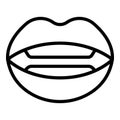 Teeth articulation icon outline vector. Mouth tongue