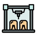 Teeth bioprinting icon vector flat