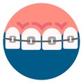 Teeth braces icon. Dental care service logo