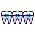 Teeth braces LineColor Royalty Free Stock Photo