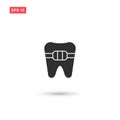 Teeth brackets icon vector design isolated